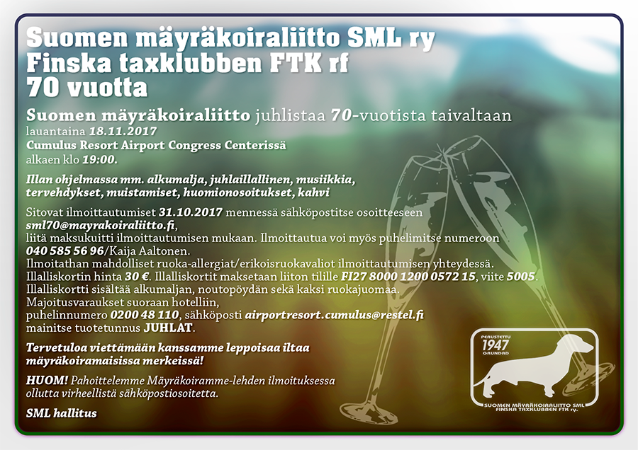 SML:n 70-vuotisjuhlat 18.11.2017