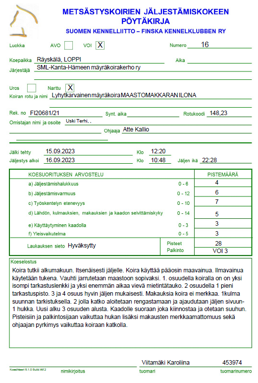 MAASTOMAKKARAN ILONA 16N