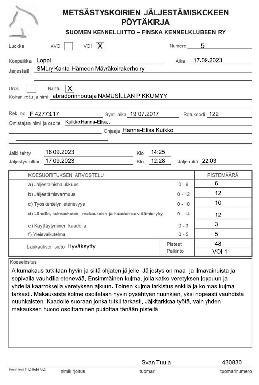 NAMUSILLAN PIKKU MYY