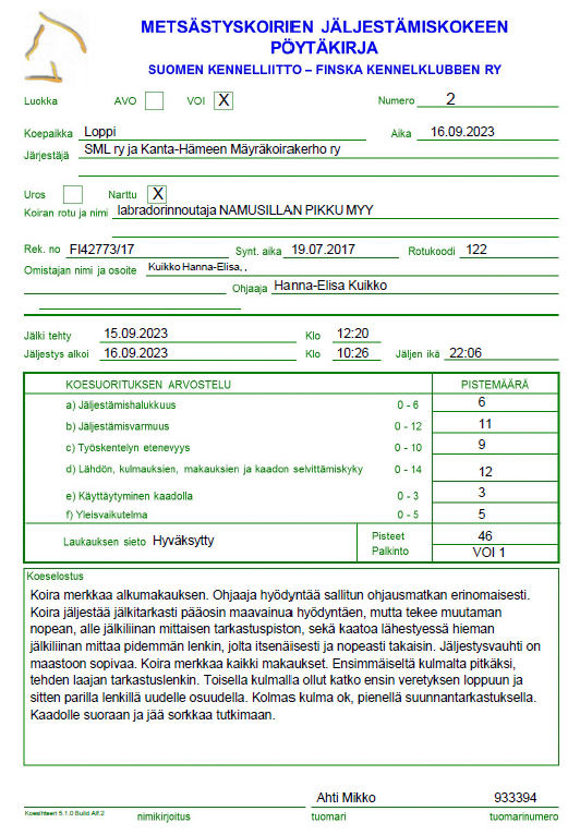 NAMUSILLAN PIKKU MYY 4V
